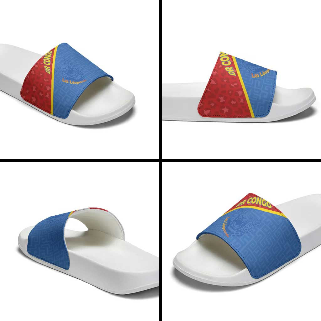 DR Congo Football Slide Sandals Allez Les Léopards