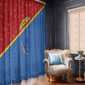 DR Congo Football Window Curtain Go Champions - African Pride