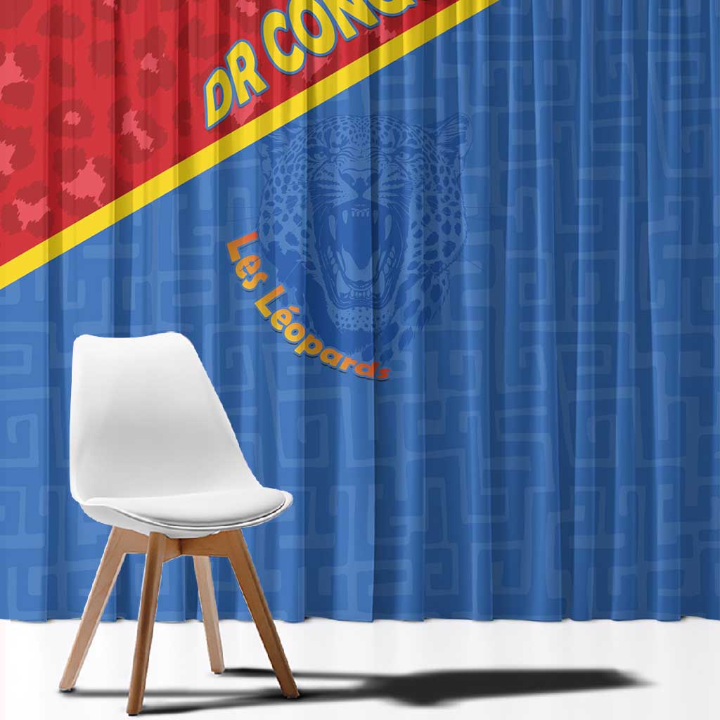 DR Congo Football Window Curtain Go Champions - African Pride