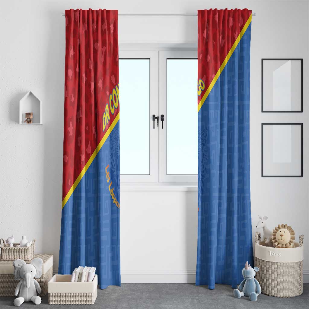 DR Congo Football Window Curtain Go Champions - African Pride