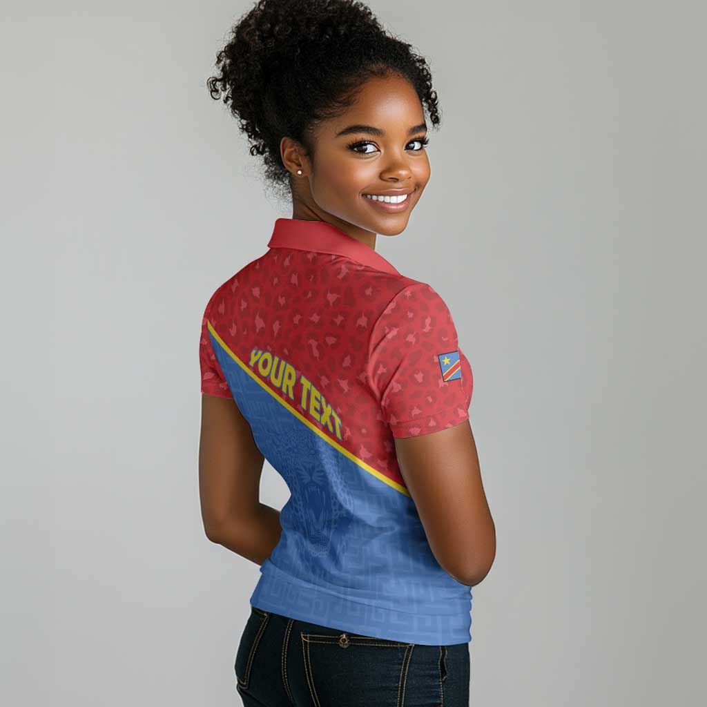 Custom DR Congo Football Women Polo Shirt Go Champions - African Pride