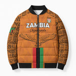 Custom Zambia Football Bomber Puffer Jacket Go Chipolopolo Go