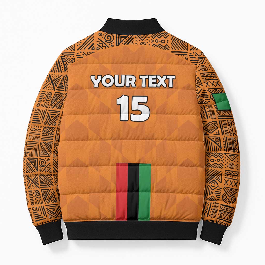 Custom Zambia Football Bomber Puffer Jacket Go Chipolopolo Go