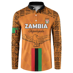 Custom Zambia Football Button Sweatshirt Go Chipolopolo Go