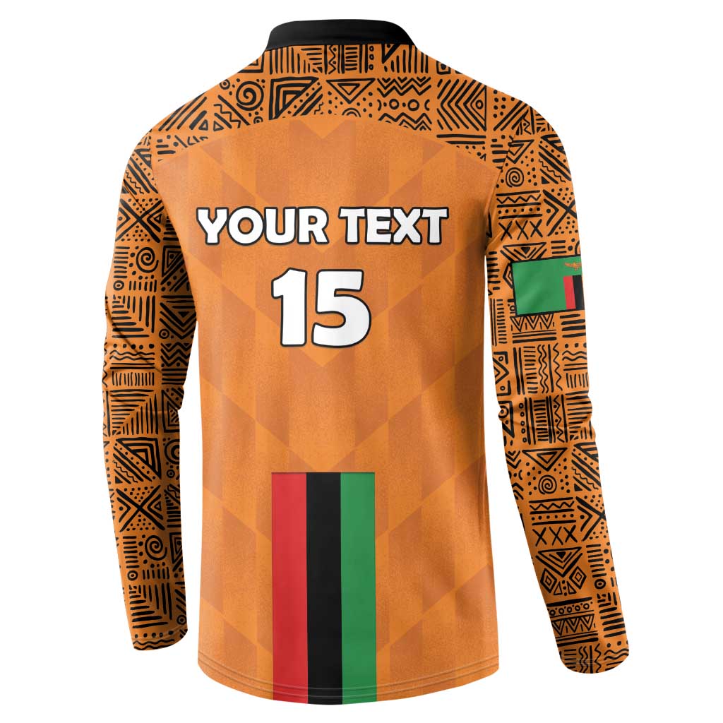 Custom Zambia Football Button Sweatshirt Go Chipolopolo Go