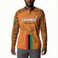 Custom Zambia Football Button Sweatshirt Go Chipolopolo Go