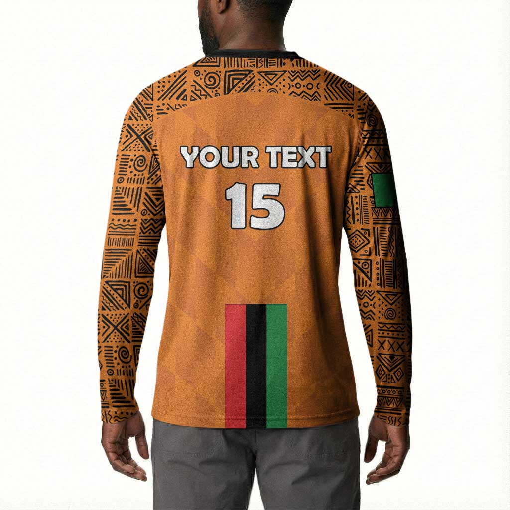 Custom Zambia Football Button Sweatshirt Go Chipolopolo Go