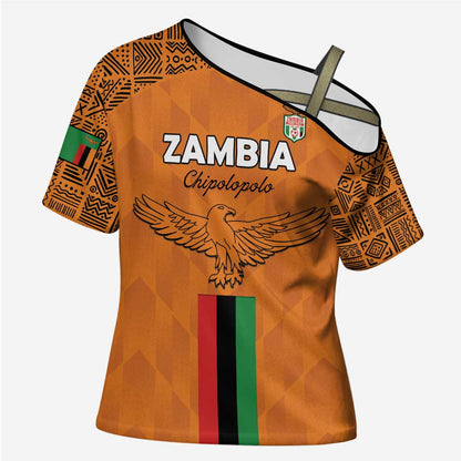 Custom Zambia Football Cross Shoulder Shirt Go Chipolopolo Go