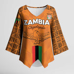 Custom Zambia Football Kimono Sleeve Blouse Go Chipolopolo Go