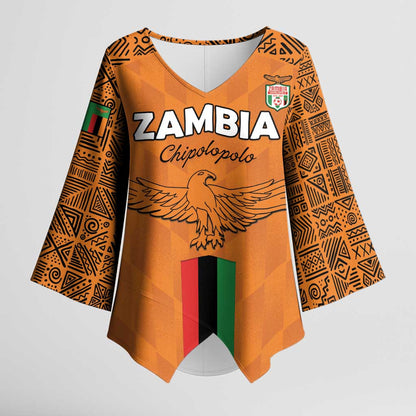 Custom Zambia Football Kimono Sleeve Blouse Go Chipolopolo Go