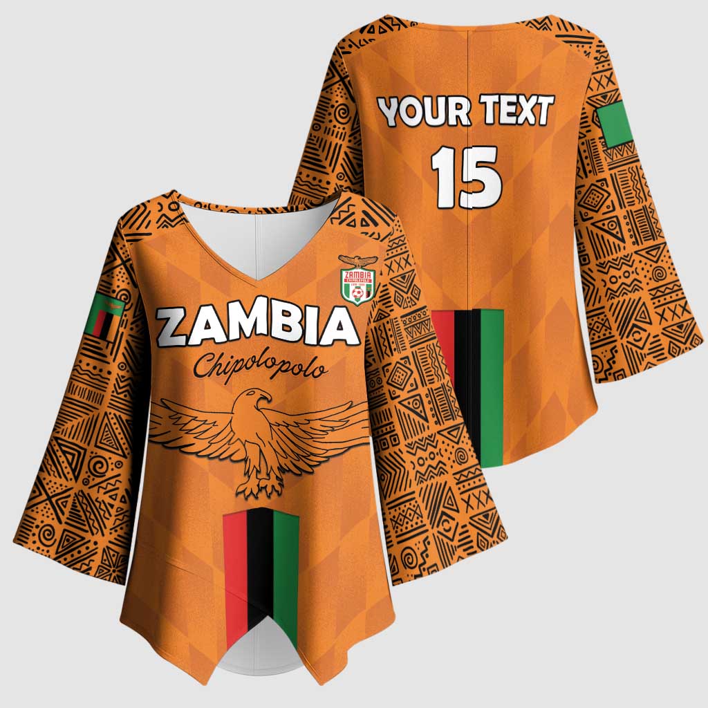 Custom Zambia Football Kimono Sleeve Blouse Go Chipolopolo Go