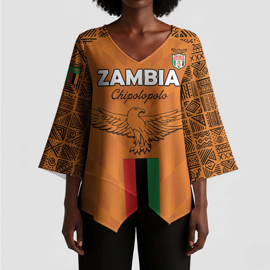 Custom Zambia Football Kimono Sleeve Blouse Go Chipolopolo Go