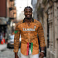 Custom Zambia Football Long Sleeve Button Shirt Come On Chipolopolo - African Pride