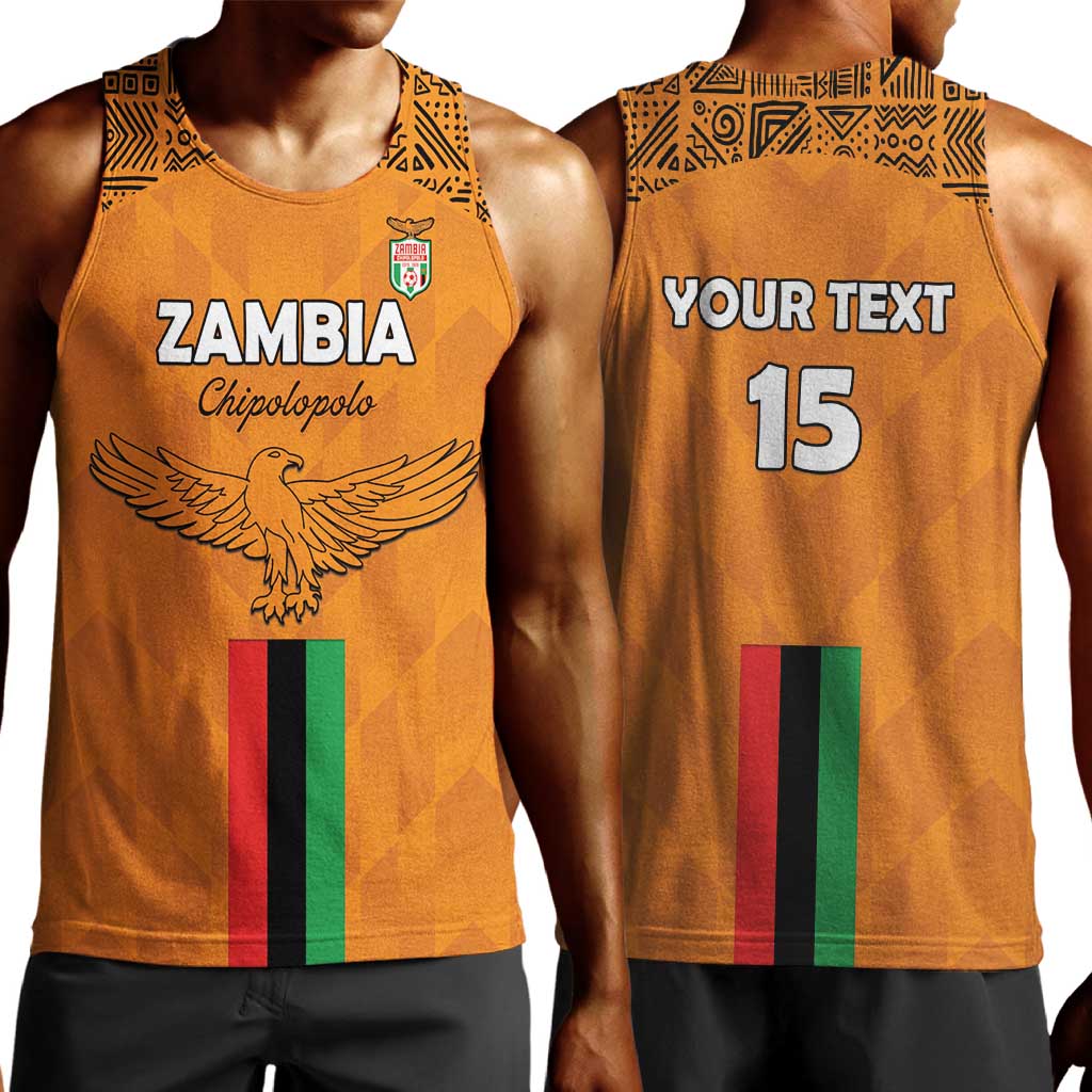 Custom Zambia Football Men Tank Top Come On Chipolopolo - African Pride