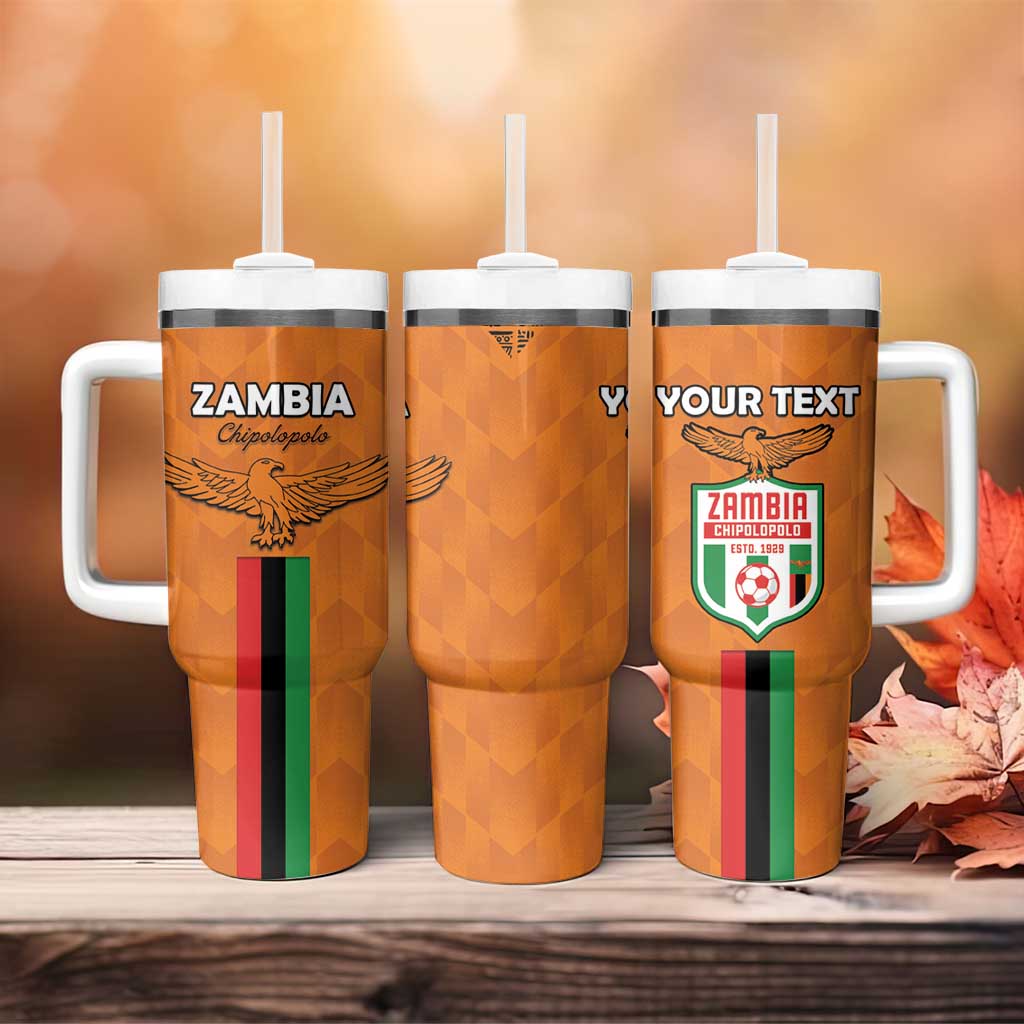 Custom Zambia Football Tumbler With Handle Come On Chipolopolo - African Pride
