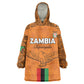 Custom Zambia Football Wearable Blanket Hoodie Come On Chipolopolo - African Pride