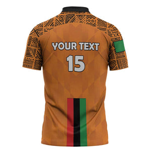 Custom Zambia Football Zipper Polo Shirt Go Chipolopolo Go