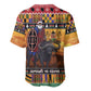 Afro Christmas in Kenya Safari Baseball Jersey Black Santa Riding Cape Buffalo - African Pride