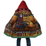 Kenya Safari Christmas Cloak Black Santa Riding Cape Buffalo - Heri ya Krismasi