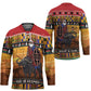 Kenya Safari Christmas Hockey Jersey Black Santa Riding Cape Buffalo - Heri ya Krismasi