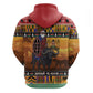 Afro Christmas in Kenya Safari Hoodie Black Santa Riding Cape Buffalo - African Pride