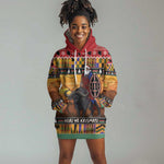 Afro Christmas in Kenya Safari Hoodie Dress Black Santa Riding Cape Buffalo - African Pride