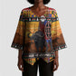 Kenya Safari Christmas Kimono Sleeve Blouse Black Santa Riding Cape Buffalo - Heri ya Krismasi