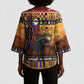 Kenya Safari Christmas Kimono Sleeve Blouse Black Santa Riding Cape Buffalo - Heri ya Krismasi