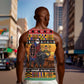 Afro Christmas in Kenya Safari Men Tank Top Black Santa Riding Cape Buffalo - African Pride
