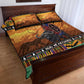 Afro Christmas in Kenya Safari Quilt Bed Set Black Santa Riding Cape Buffalo - African Pride