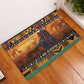 Afro Christmas in Kenya Safari Rubber Doormat Black Santa Riding Cape Buffalo - African Pride