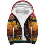 Afro Christmas in Kenya Safari Sherpa Hoodie Black Santa Riding Cape Buffalo - African Pride