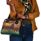 Afro Christmas in Kenya Safari Shoulder Handbag Black Santa Riding Cape Buffalo - African Pride