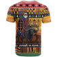 Afro Christmas in Kenya Safari T shirt Black Santa Riding Cape Buffalo - African Pride