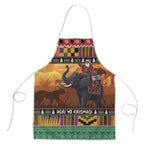 Kenya Safari Christmas Apron Black Santa Riding Elephant - Heri ya Krismasi