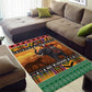 Afro Christmas in Kenya Safari Area Rug Black Santa Riding Elephant - African Pride