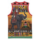 Afro Christmas in Kenya Safari Basketball Jersey Black Santa Riding Elephant LT15