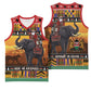 Afro Christmas in Kenya Safari Basketball Jersey Black Santa Riding Elephant LT15