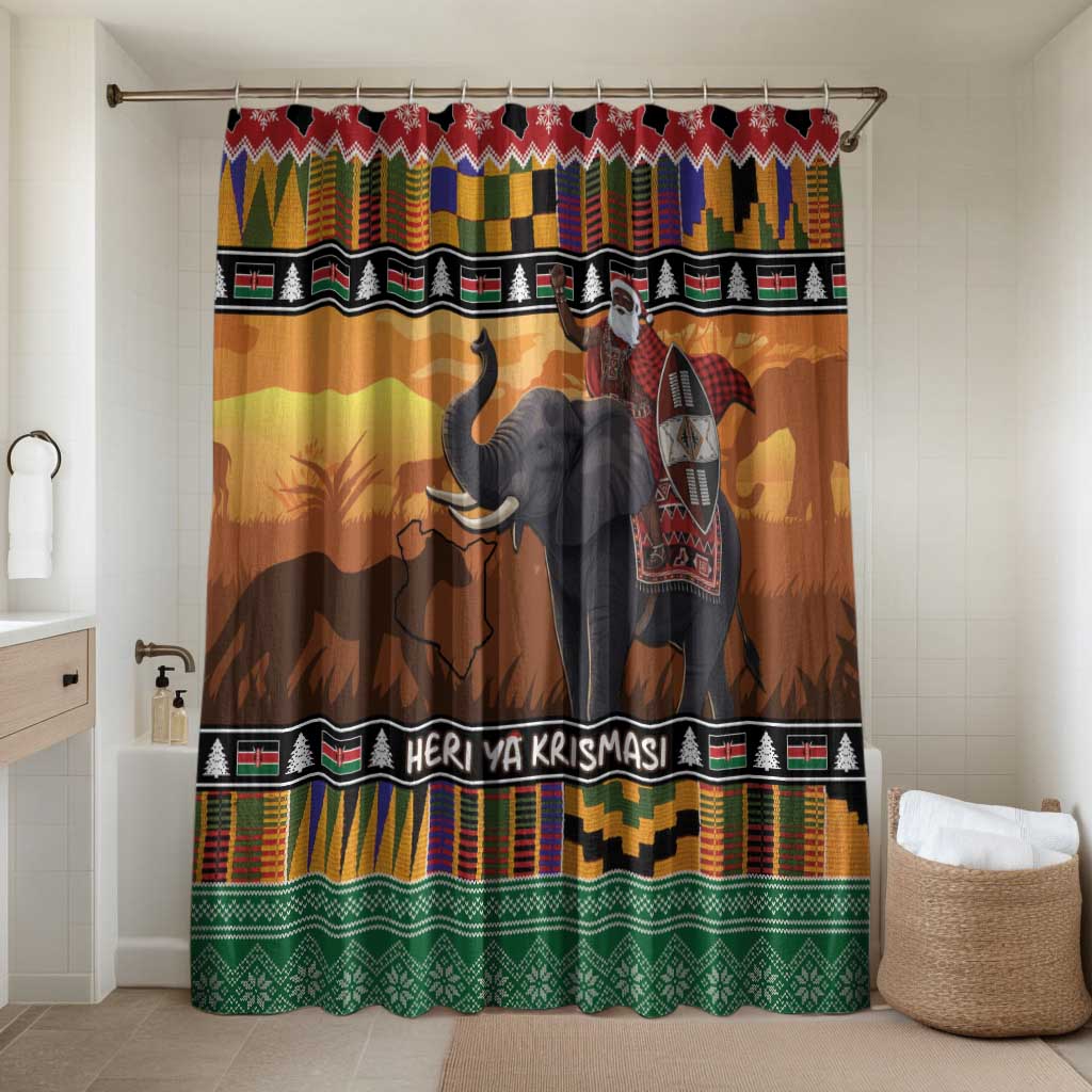 Kenya Safari Christmas Bathroom Set Black Santa Riding Elephant - Heri ya Krismasi
