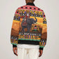 Afro Christmas in Kenya Safari Bomber Jacket Black Santa Riding Elephant - African Pride