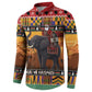 Kenya Safari Christmas Button Sweatshirt Black Santa Riding Elephant - Heri ya Krismasi