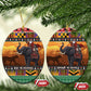 Afro Christmas in Kenya Safari Ceramic Ornament Black Santa Riding Elephant - African Pride