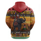 Afro Christmas in Kenya Safari Hoodie Black Santa Riding Elephant - African Pride