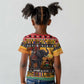 Afro Christmas in Kenya Safari Kid T shirt Black Santa Riding Elephant - African Pride