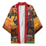 Kenya Safari Christmas Kimono Black Santa Riding Elephant - Heri ya Krismasi