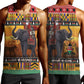 Afro Christmas in Kenya Safari Men Tank Top Black Santa Riding Elephant - African Pride