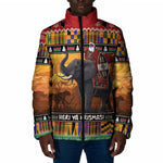 Kenya Safari Christmas Padded Jacket Black Santa Riding Elephant - Heri ya Krismasi