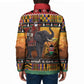 Kenya Safari Christmas Padded Jacket Black Santa Riding Elephant - Heri ya Krismasi
