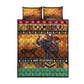 Afro Christmas in Kenya Safari Quilt Bed Set Black Santa Riding Elephant - African Pride