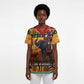 Kenya Safari Christmas Scrub Top Black Santa Riding Elephant - Heri ya Krismasi - African Pride